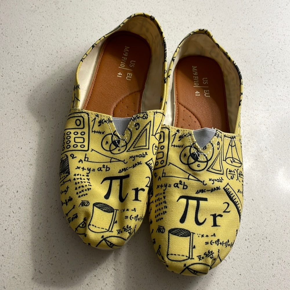 Pi Day/ Math Yellow and Black Slip-on Sneakers